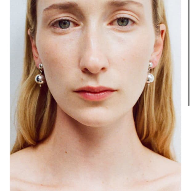 소피부하이 볼 드랍 실버 이어링