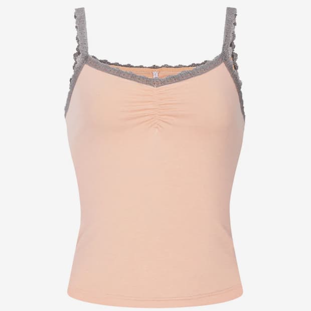 (새상품,택 있음) 플리즈노팔로우 나시 meli 레이스 셔링 슬리브 탑 