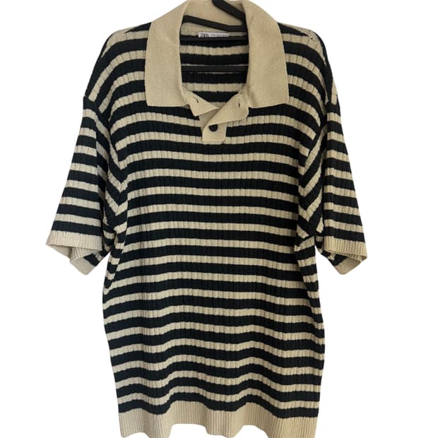 자라 스트라이프 반팔 니트