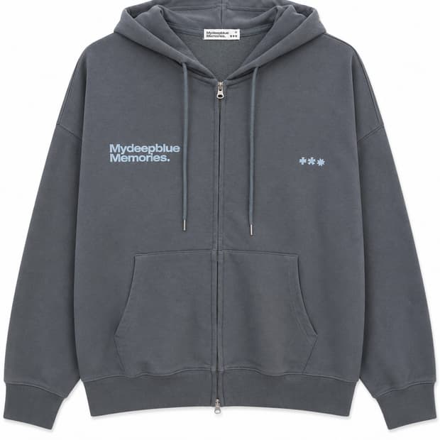 Mydeepblue Memories 후드집업 그레이