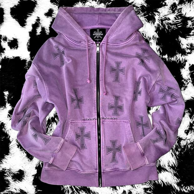 UNKNOWN LONDON 라인스톤 후드집업