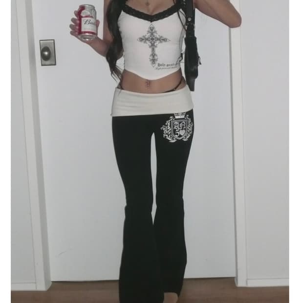 엔젤넘버555 angelnumber555 폴디드 부츠컷 팬츠 블랙