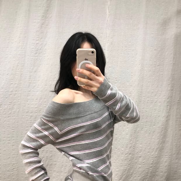 Lilac breeze off-shoulder knit