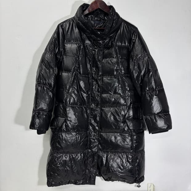 우먼M 타미힐피거 유광블랙 세미A라인 투웨이 덕다운 롱패딩