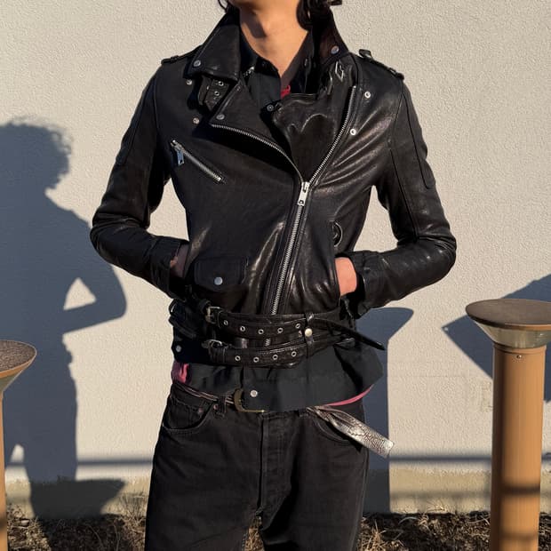 바이커 레더 자켓