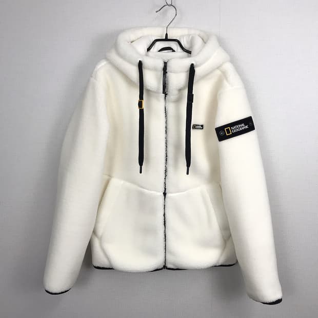 내셔널지오그래픽 뽀글이 후리스 후드집업 점퍼 남성M (95)