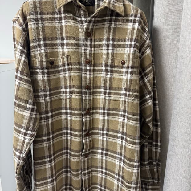 더블알엘 rrl 브라운 체크 플란넬 셔츠 105사이즈감 랄프로렌