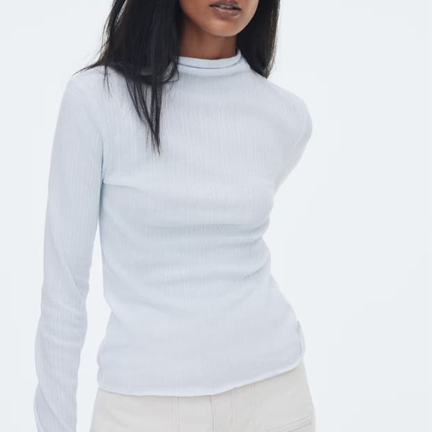 H&M 리브드 터틀넥 탑 M