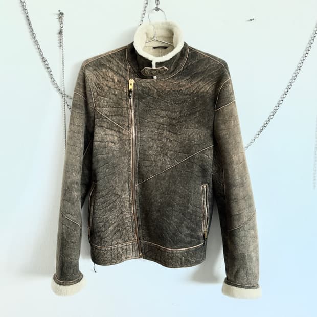 로베르토카발리 14FW 메인라인 시어링 라이더 자켓