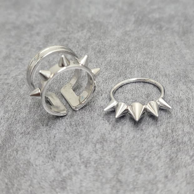 punk spike ring set