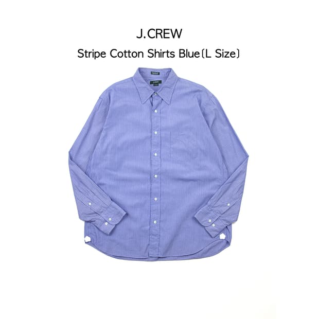 J.CREW 스트라이프 코튼 셔츠 블루 