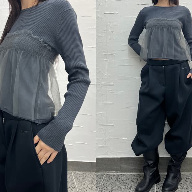 Sheer bustier knit