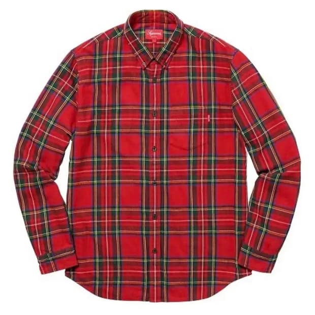 [M] 17FW 슈프림 타탄 플라넬 셔츠 레드