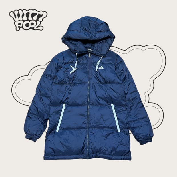 아디다스 오리털패딩 미드다운 W 90 네이비