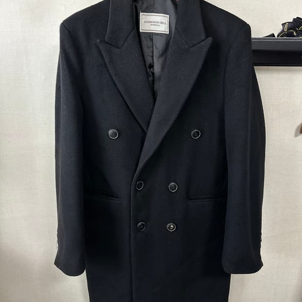 앤더슨벨 브레스티드 울 코트 L(100-105)