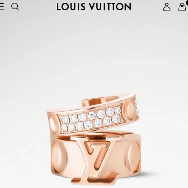 루이비통 귀걸이 (이어커프 ) 핑크 골드 , 다이아몬드