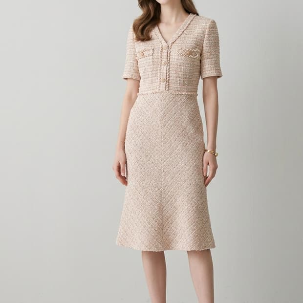 바네사브루노 아떼 브이넥 트위드원피스 38사이즈