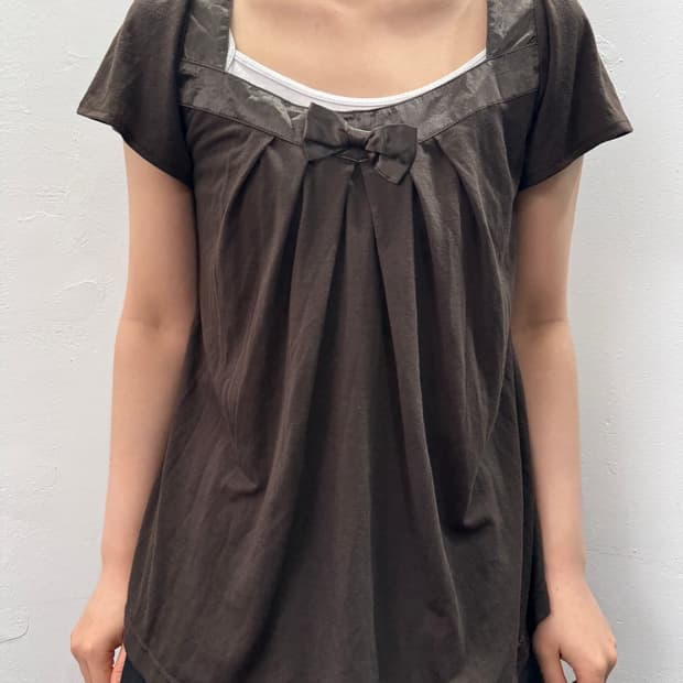 ribbon blouse 초코 블라우스