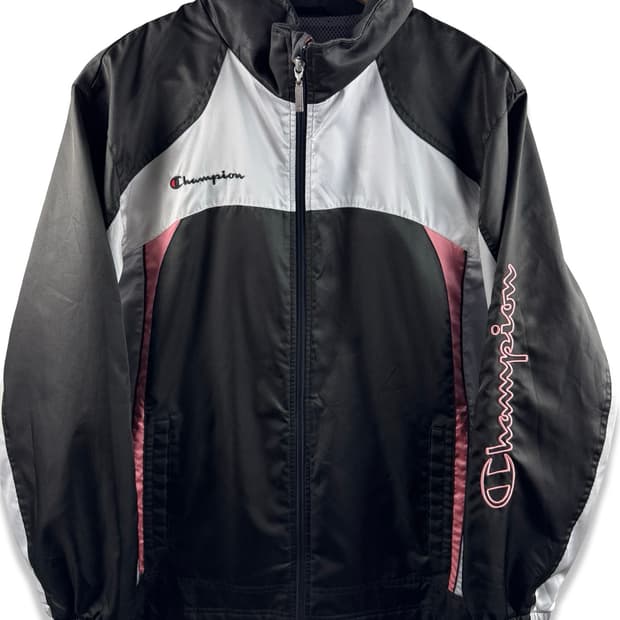 챔피온 핑크 사이드 로고 바람막이2632
