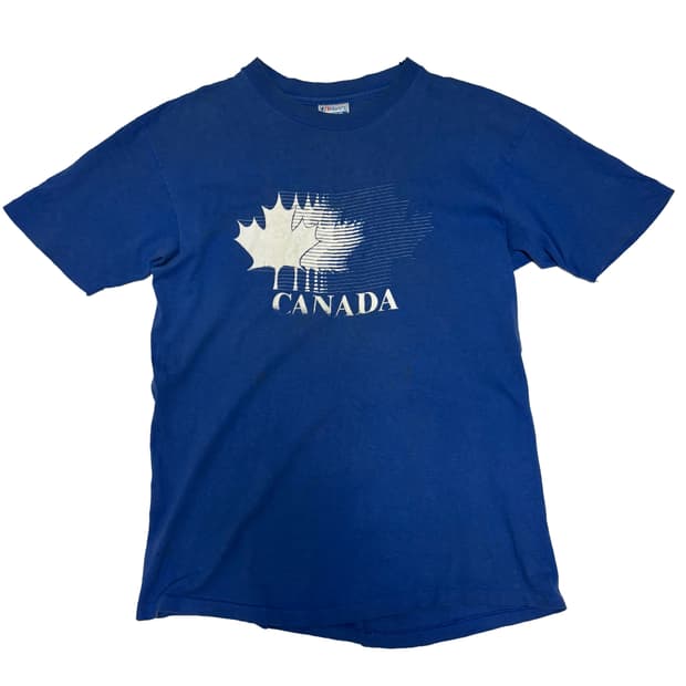 헤인즈(Hanes) 비피-T 메이드 인 USA 빈티지 캐나다 그래픽 티셔