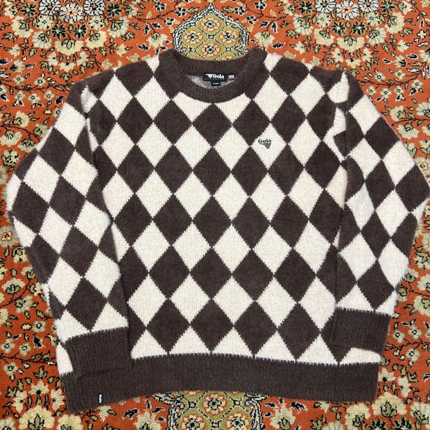 [L] Gola 골라 아가일 체크 니트 브라운