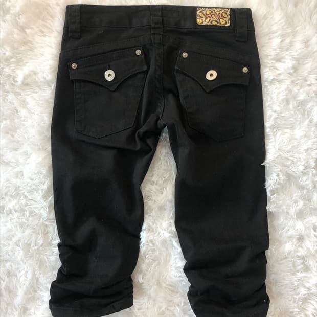 black shirring capri pt