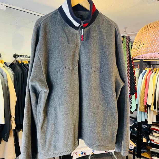 토미 힐피거 플리스 하프집 그레이 (90’s / 대만제)
