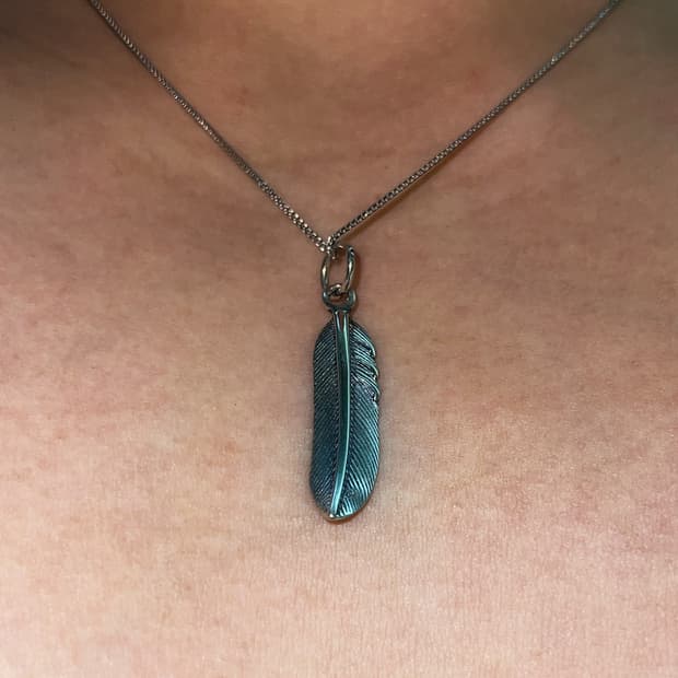 빈티지무드 페더 펜던트 네크리스 50+5  페더목걸이