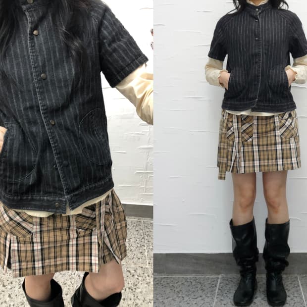 denim circle pocket jk