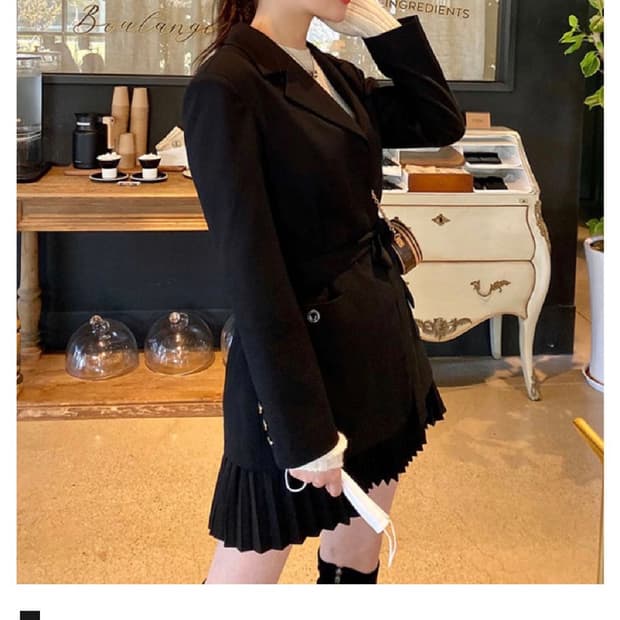 [품절][반값특가] 마리마켓 마리메이드 사파리자켓 블랙 자켓