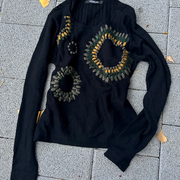 2000s HIroco bis 니혼진 블랙 니트 