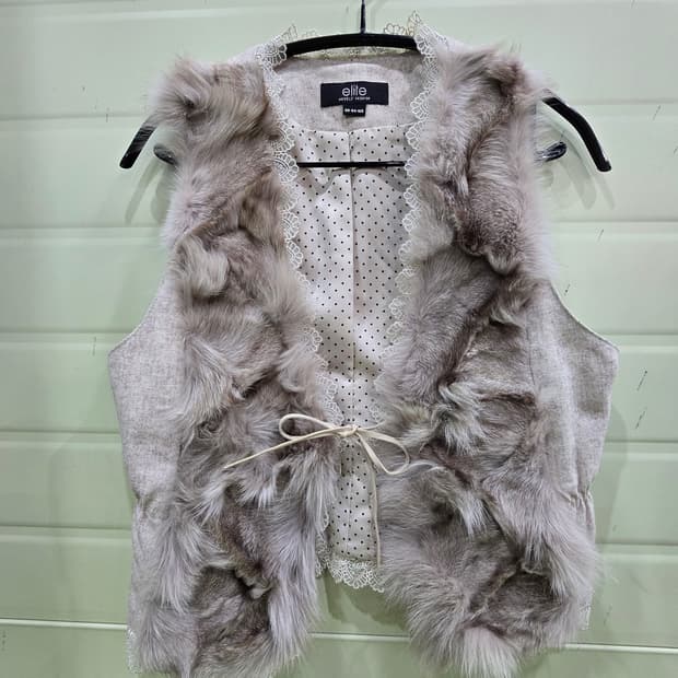 엘리트 폭스 퍼 여성 조끼 55사이즈