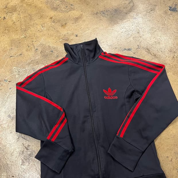 [정품/100] 아디다스 블랙 레드 삼선 져지 트랙탑 b8