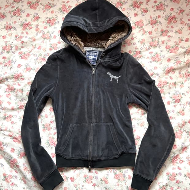 빅토리아 시크릿 PINK 울프죠 퍼 후드집업