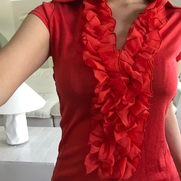 vintage ruffle lace top