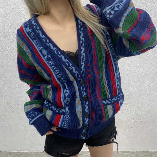 usa 에스닉 니트 가디건 M