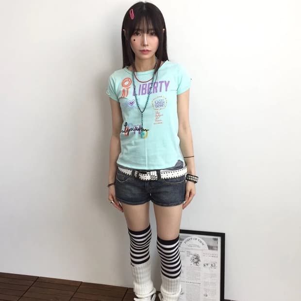 Jpn a.v.v Bout de Chou Graphic Tee Mint