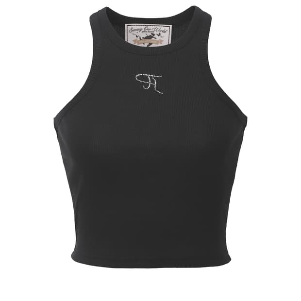 쓰리타임즈 쥬얼 탱크탑 블랙