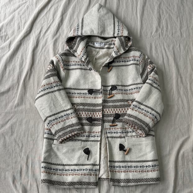 빈티지 에스닉 나바호 울 하츠 더플코트 100