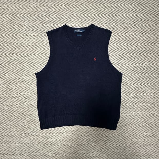 POLO RALPH LAUREN cotton knit vest navy