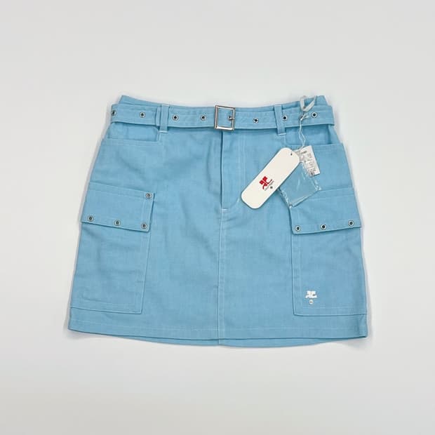 [새상품] courreges / 꾸레쥬 스카이블루 미니스커트 