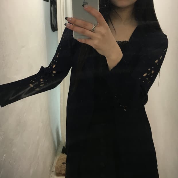 플리츠플리즈 레이저커팅 가디건