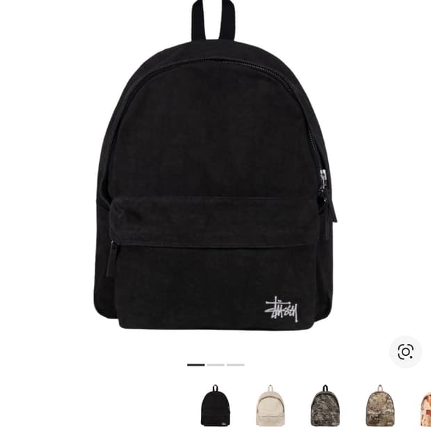 스투시 캔버스 백팩 워시드 블랙