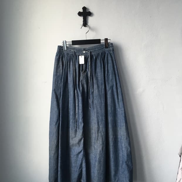 Denim long skirt