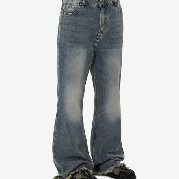 오와이 플레어 워시드 데님 M