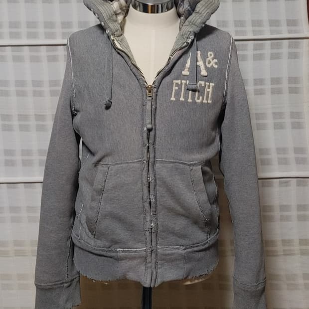 (Abercrombie) 아베크롬비 그레이 후드 집업 S (95)