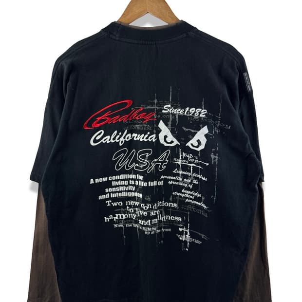 배드보이 레터링 Y2K 프린팅 롱슬리브1873