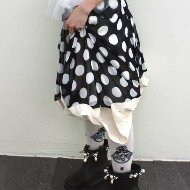 comme des garcons polka dot skirt
