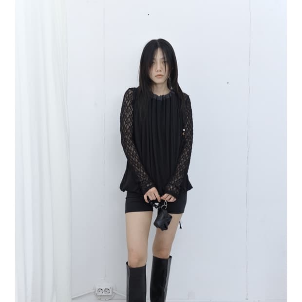 타일즈 tiles 덤플링 드레스 블랙