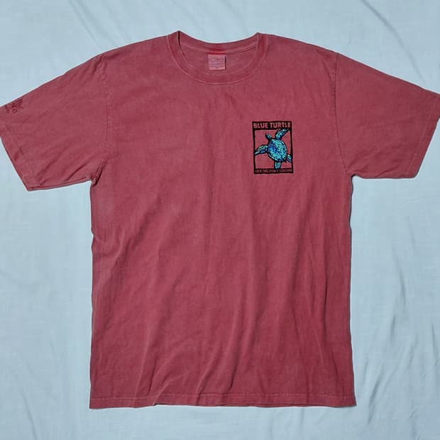 [M] Crazy Shirts 하와이안 블루 터틀 천연 염색 티셔츠